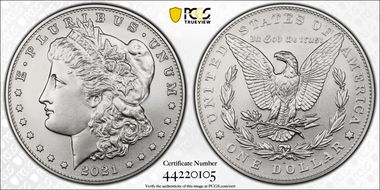 2021-S $1 Morgan Dollar 100th Anniversary First Strike MS70