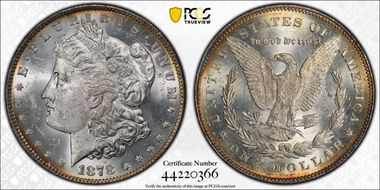 1878 7TF $1 Reverse of 1878 MS62