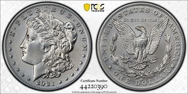 2021-CC Privy $1 Morgan Dollar 100th Anniversary First Strike MS70