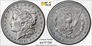 2021-CC Privy $1 Morgan Dollar 100th Anniversary First Strike MS70