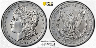 2021-CC Privy $1 Morgan Dollar 100th Anniversary First Strike MS70