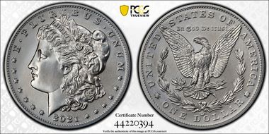 2021-CC Privy $1 Morgan Dollar 100th Anniversary First Strike MS70