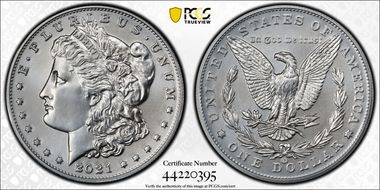 2021-CC Privy $1 Morgan Dollar 100th Anniversary First Strike MS70