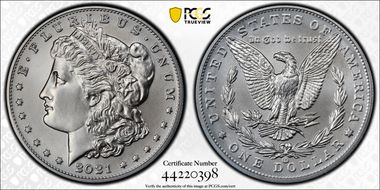 2021-CC Privy $1 Morgan Dollar 100th Anniversary First Strike MS70