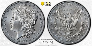 2021-CC Privy $1 Morgan Dollar 100th Anniversary First Strike MS70