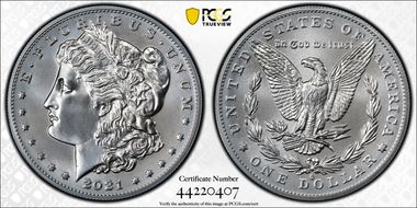 2021-O Privy $1 Morgan Dollar 100th Anniversary First Strike MS70