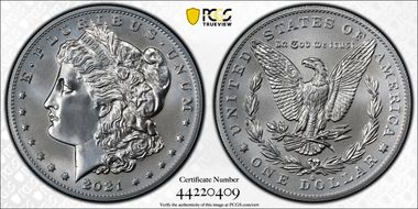 2021-O Privy $1 Morgan Dollar 100th Anniversary First Strike MS70