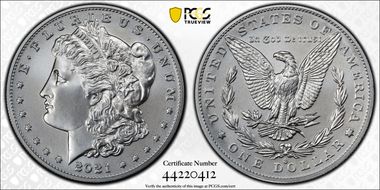 2021-O Privy $1 Morgan Dollar 100th Anniversary First Strike MS70