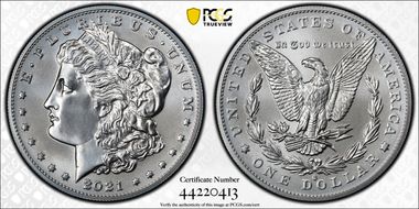 2021-O Privy $1 Morgan Dollar 100th Anniversary First Strike MS70