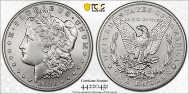 2021-S $1 Morgan Dollar 100th Anniversary First Strike MS70