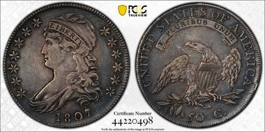 1807 50C Large Stars 50/20 XF40