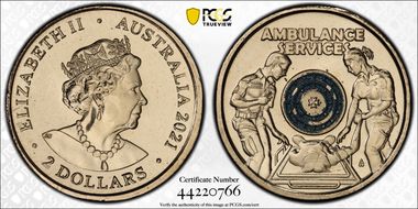 2021 $2 Ambulance Service Colorized MS68