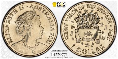 2021 $1 Current Wiggles Band 30th Anniversary MS68