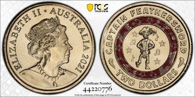 2021 $2 Wiggles - Capt. Feathersword 30th Ann. Colorized MS68