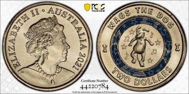 2021 $2 Wiggles - Wags the Dog 30th Ann. Colorized MS68