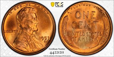 1953-D 1C MS67RD