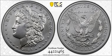 2021-O Privy $1 Morgan Dollar 100th Anniversary First Strike MS70