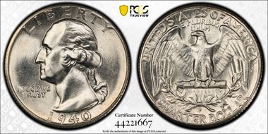 1940-S 25C MS66