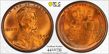 1944-D 1C MS67+ RD