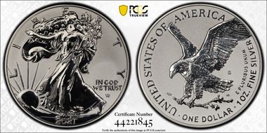 2021-S $1 Silver Eagle Rev PR - Type 2 Designer Edition - First Strike PR70
