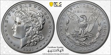 2021-S $1 Morgan Dollar 100th Anniversary First Strike MS70