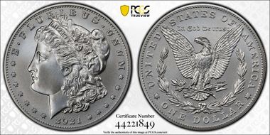 2021-S $1 Morgan Dollar 100th Anniversary First Strike MS70