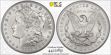 2021-D $1 Morgan Dollar 100th Anniversary First Strike MS69