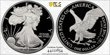 2021-S $1 Silver Eagle - Type 2 First Strike PR69DCAM