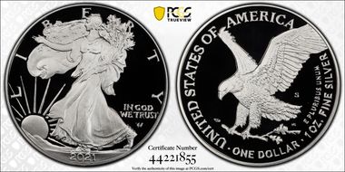 2021-S $1 Silver Eagle - Type 2 First Strike PR70DCAM