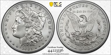2021-CC Privy $1 Morgan Dollar 100th Anniversary First Strike MS70