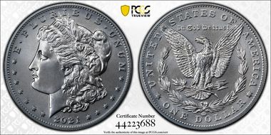 2021-CC Privy $1 Morgan Dollar 100th Anniversary First Strike MS70