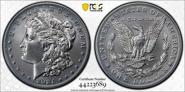 2021-CC Privy $1 Morgan Dollar 100th Anniversary First Strike MS70