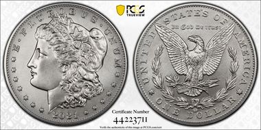 2021-CC Privy $1 Morgan Dollar 100th Anniversary First Strike MS70