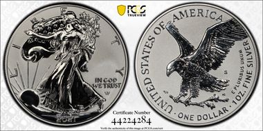 2021-S $1 Silver Eagle Rev PR - Type 2 Designer Edition - First Strike PR70