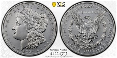 2021-S $1 Morgan Dollar 100th Anniversary First Strike MS70
