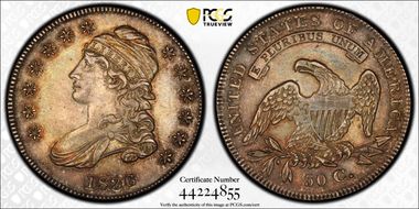 1836 50C Lettered Edge AU58+ 