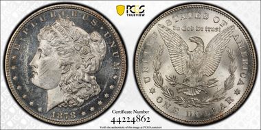 1878 7TF $1 Reverse of 1878 MS63