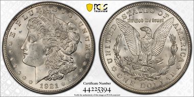 1921-D $1 MS65