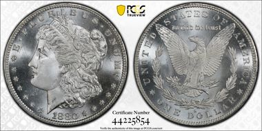 1880-S $1 VAM 12, Checkmark MS66+
