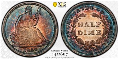 1837 H10C Seated, Small Date MS66