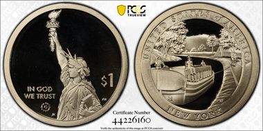 2021-S $1 American Innovation NY  Erie Canal PR70DCAM