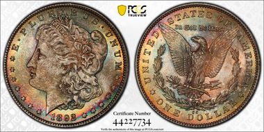 1892-CC $1 MS65+