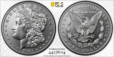 2021-D $1 Morgan Dollar 100th Anniversary MS69