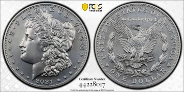 2021-S $1 Morgan Dollar 100th Anniversary MS70
