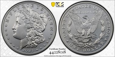 2021-S $1 Morgan Dollar 100th Anniversary MS70