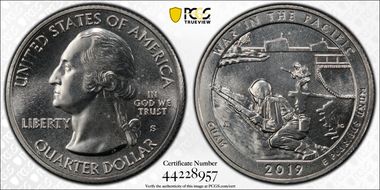 2019-S 25C War in the Pacific NP MS67