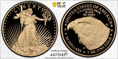 2021-W $50 Gold Eagle - Type 2 PR70DCAM