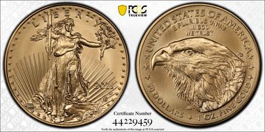 2021-W $50 Burnished Gold Eagle - Type 2 First Strike SP70