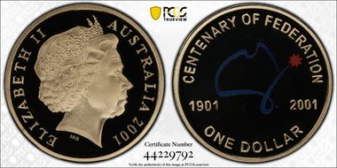 2001 $1 Centenary-Colorized PR68DCAM