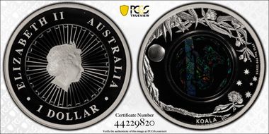 2012-P $1 Koala Ag-Opal PR69DCAM